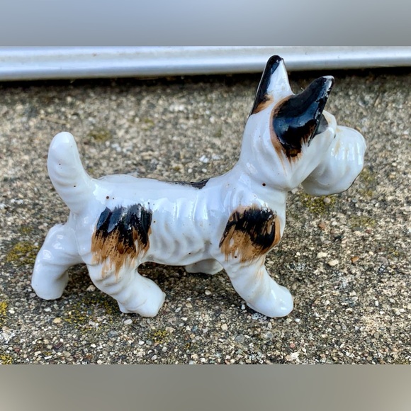 1940s Post WWII Vtg Glazed Ceramic Terrier Dog Figurine Made in Japan - Picture 9 of 12